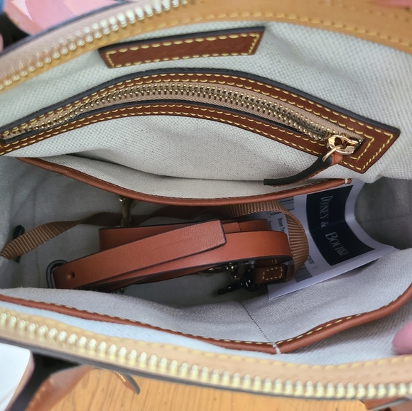 New Dooney & Bourke Monogram Domed Satchel - Brown Tmoro - Picture 9 of 9